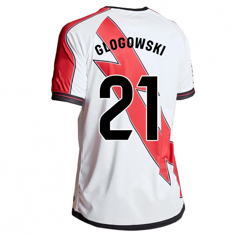 Danxen Kinderen Wiktor Glogowski #21 Wit Rood Thuisshirt Thuistenue 2025/26 T-Shirt