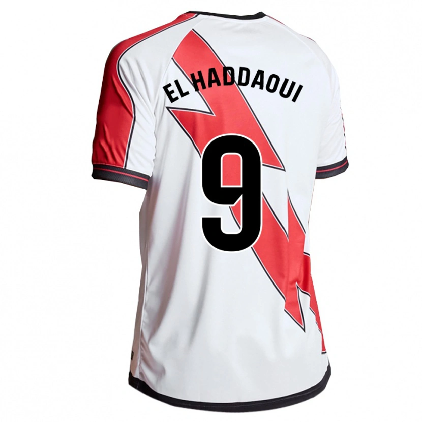 Danxen Kinderen Hamza El Haddaoui #9 Wit Rood Thuisshirt Thuistenue 2025/26 T-Shirt