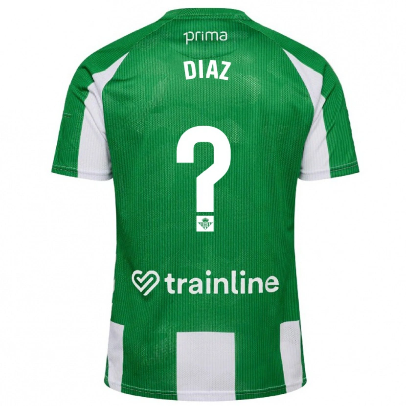 Danxen Kinderen Ismael Díaz #0 Groen Wit Thuisshirt Thuistenue 2025/26 T-Shirt