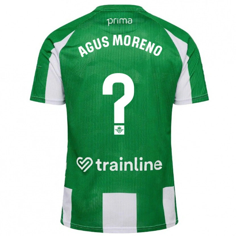 Danxen Kinderen Agus Moreno #0 Groen Wit Thuisshirt Thuistenue 2025/26 T-Shirt