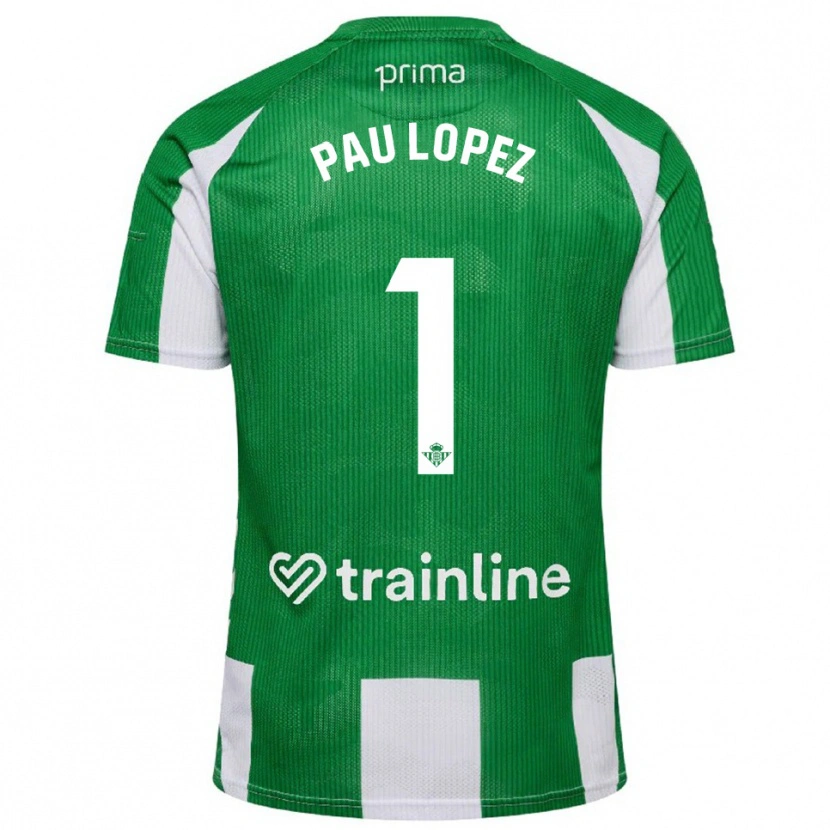 Danxen Kinderen Pau López #1 Groen Wit Thuisshirt Thuistenue 2025/26 T-Shirt