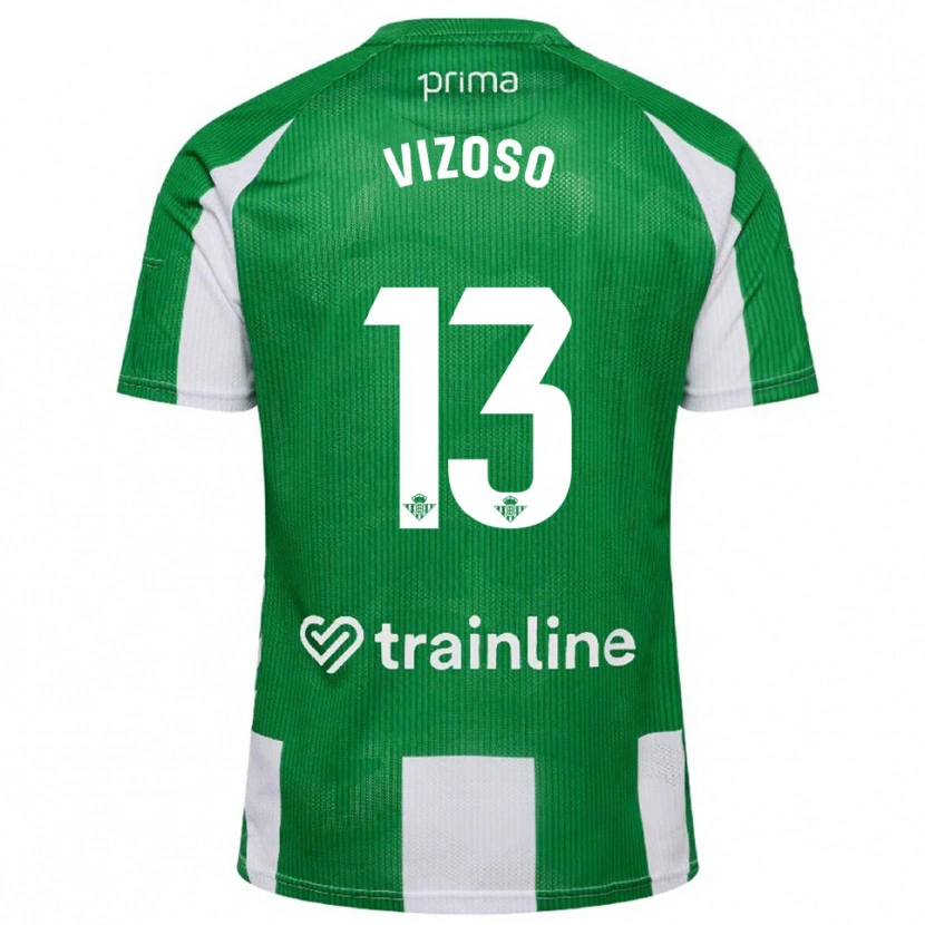 Danxen Kinderen Paula Vizoso #13 Groen Wit Thuisshirt Thuistenue 2025/26 T-Shirt