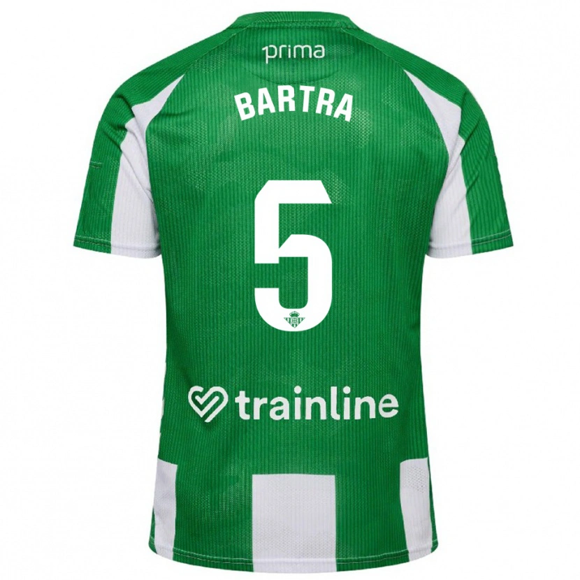 Danxen Kinderen Marc Bartra #5 Groen Wit Thuisshirt Thuistenue 2025/26 T-Shirt