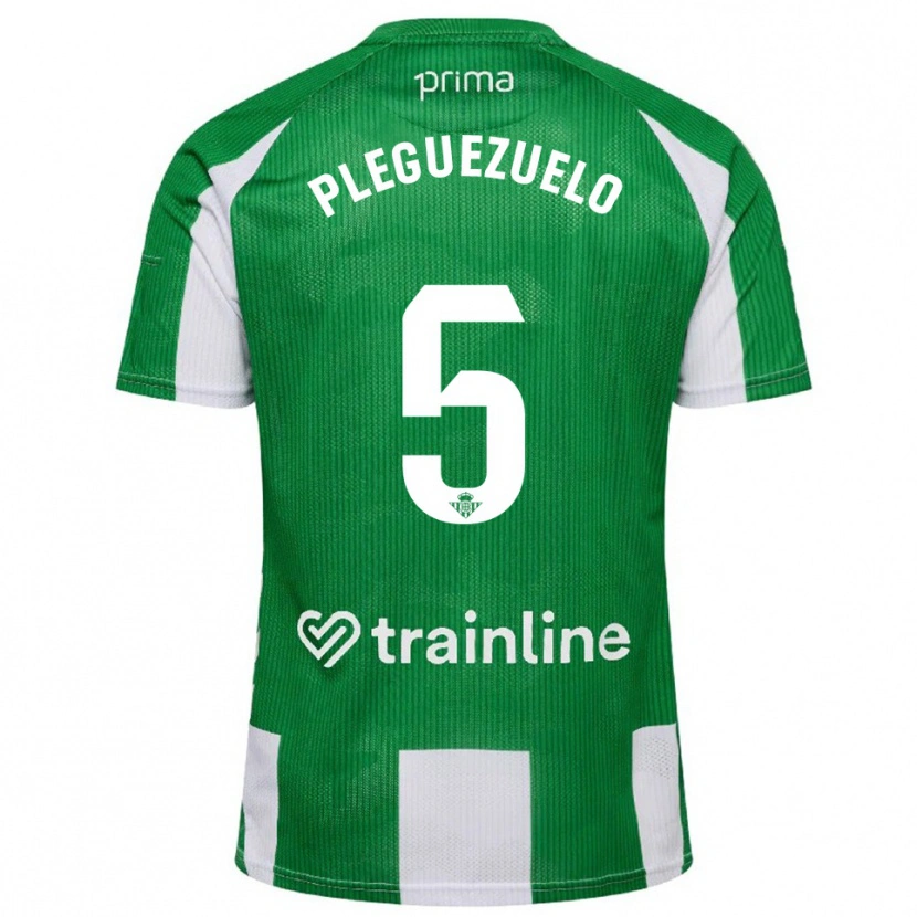 Danxen Kinderen Xavi Pleguezuelo #5 Groen Wit Thuisshirt Thuistenue 2025/26 T-Shirt