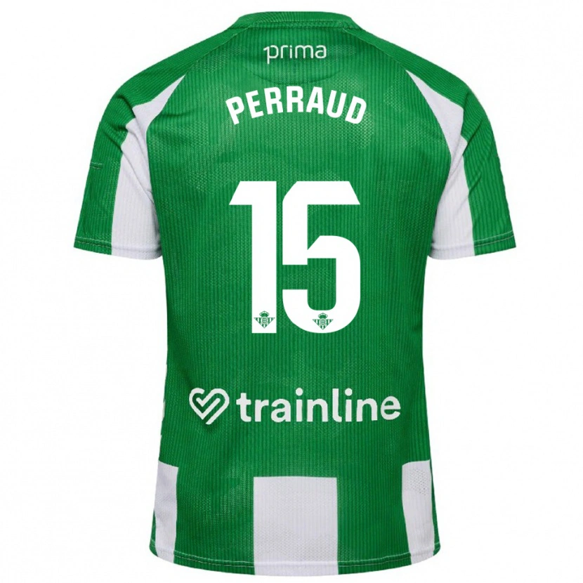 Danxen Kinderen Romain Perraud #15 Groen Wit Thuisshirt Thuistenue 2025/26 T-Shirt
