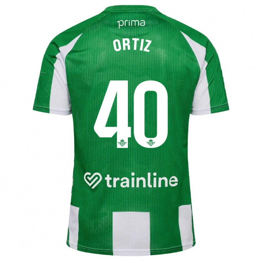 Danxen Kinderen Ángel Ortiz #40 Groen Wit Thuisshirt Thuistenue 2025/26 T-Shirt