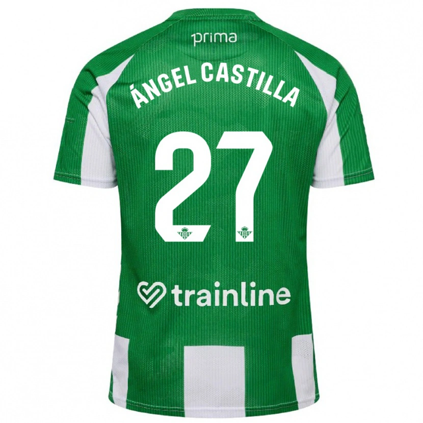 Danxen Kinderen Miguel Ángel Castilla #27 Groen Wit Thuisshirt Thuistenue 2025/26 T-Shirt