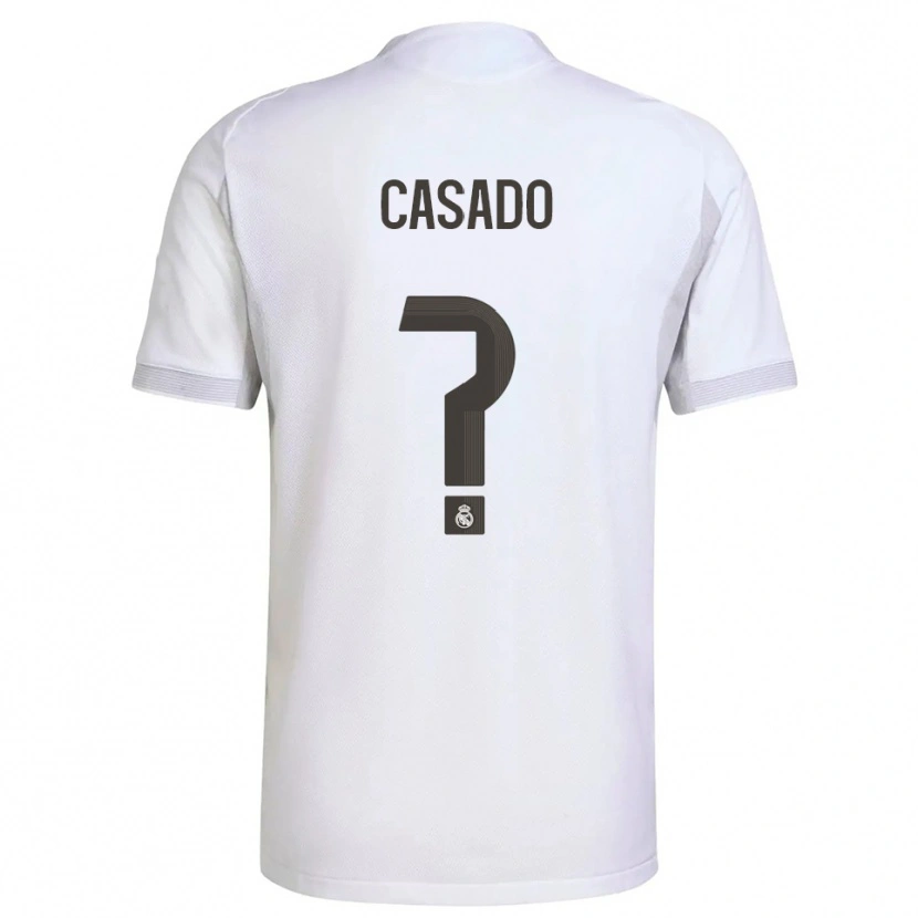 Danxen Kinderen Juan Casado #0 Wit Geel Thuisshirt Thuistenue 2025/26 T-Shirt