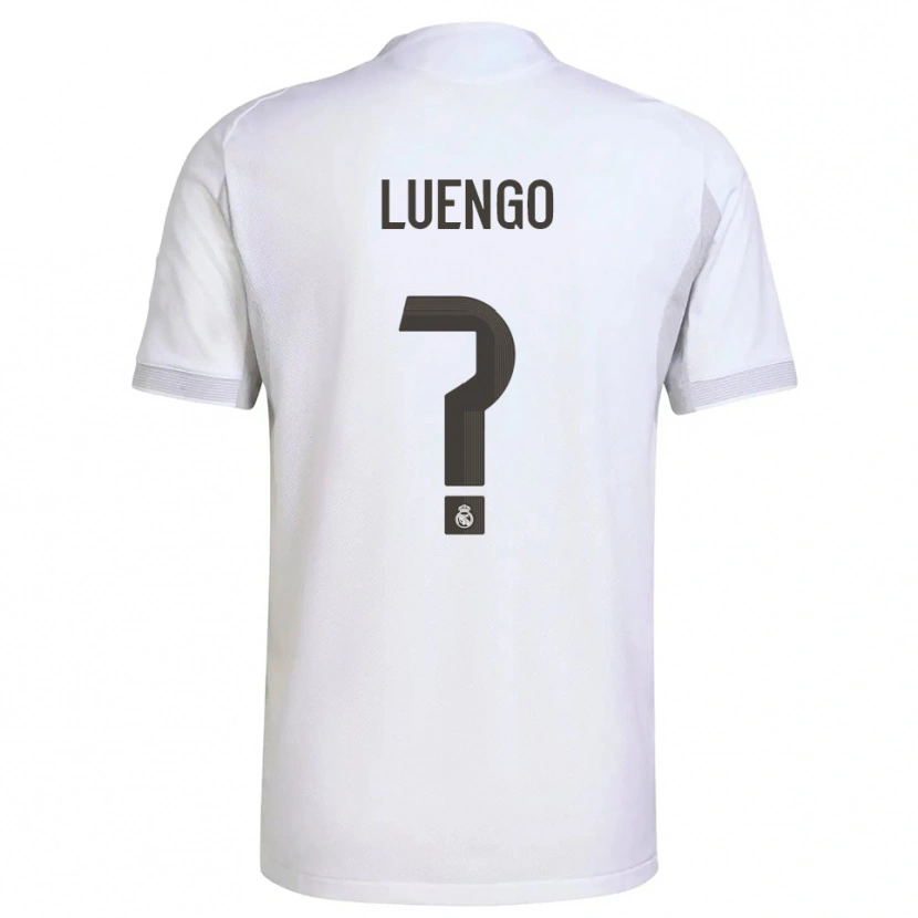 Danxen Kinderen Rubén Luengo #0 Wit Geel Thuisshirt Thuistenue 2025/26 T-Shirt