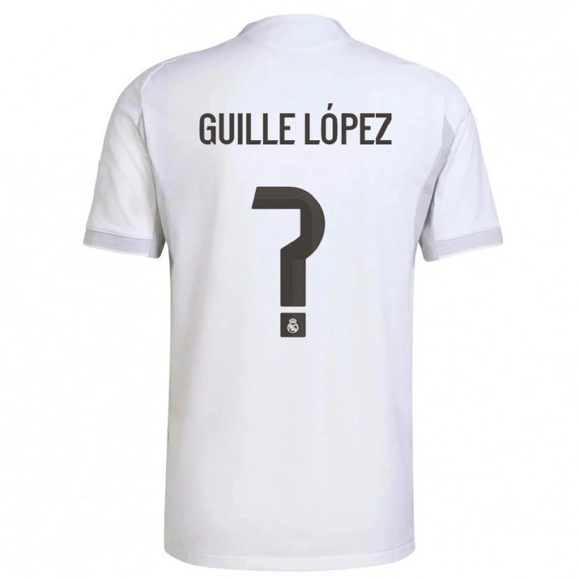 Danxen Kinderen Guille López #0 Wit Geel Thuisshirt Thuistenue 2025/26 T-Shirt