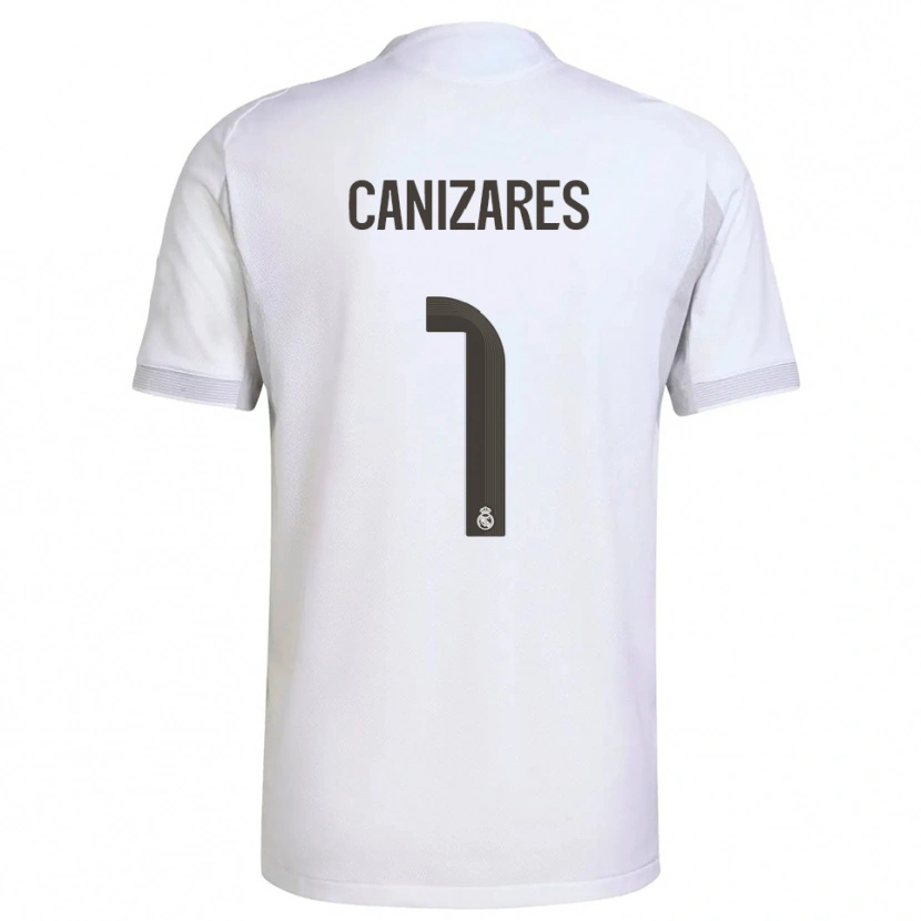 Danxen Kinderen Lucas Canizares #1 Wit Geel Thuisshirt Thuistenue 2025/26 T-Shirt