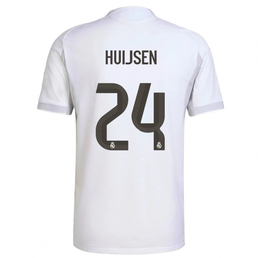 Danxen Kinderen Dean Huijsen #24 Wit Geel Thuisshirt Thuistenue 2025/26 T-Shirt