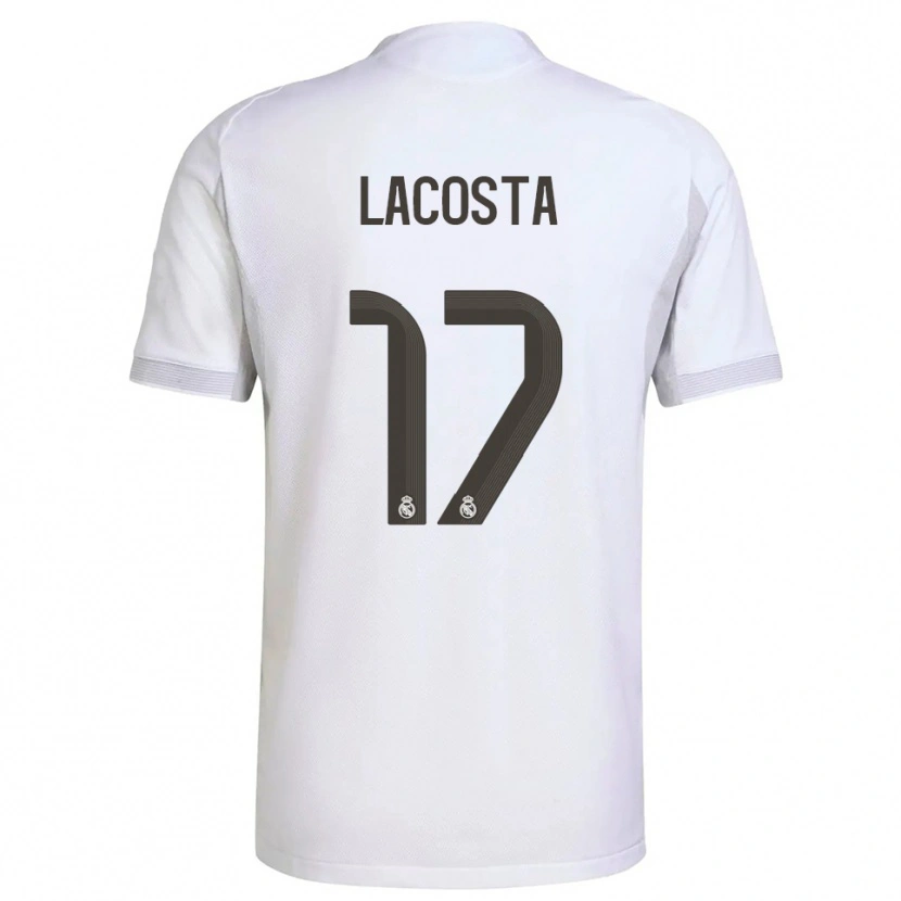 Danxen Kinderen Diego Lacosta #17 Wit Geel Thuisshirt Thuistenue 2025/26 T-Shirt