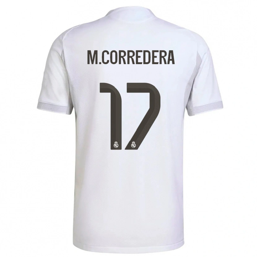 Danxen Kinderen Marta Corredera #17 Wit Geel Thuisshirt Thuistenue 2025/26 T-Shirt