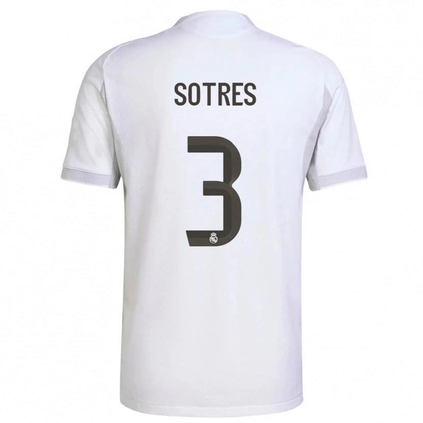 Danxen Kinderen Alfredo Sotres #3 Wit Geel Thuisshirt Thuistenue 2025/26 T-Shirt