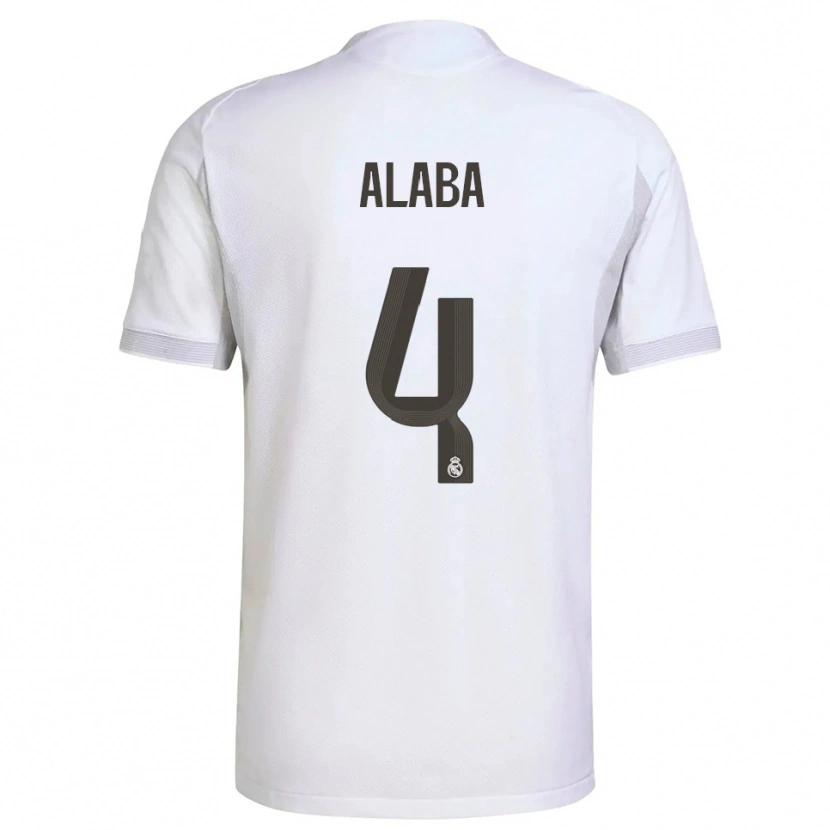 Danxen Kinderen David Alaba #4 Wit Geel Thuisshirt Thuistenue 2025/26 T-Shirt