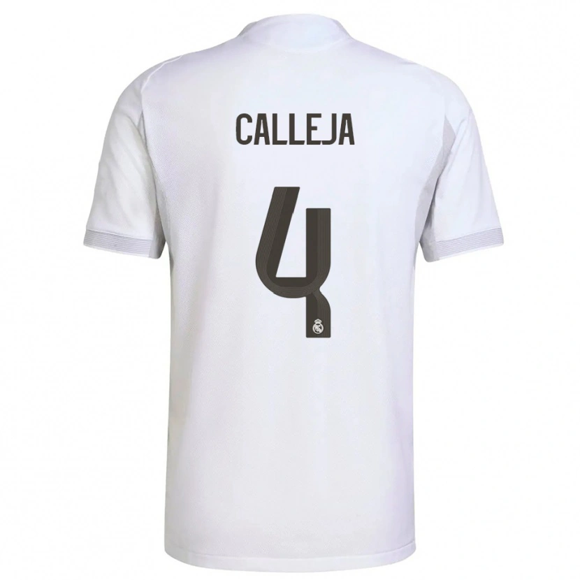 Danxen Kinderen Jaime Calleja #4 Wit Geel Thuisshirt Thuistenue 2025/26 T-Shirt