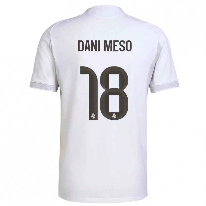 Danxen Kinderen Dani Meso #18 Wit Geel Thuisshirt Thuistenue 2025/26 T-Shirt