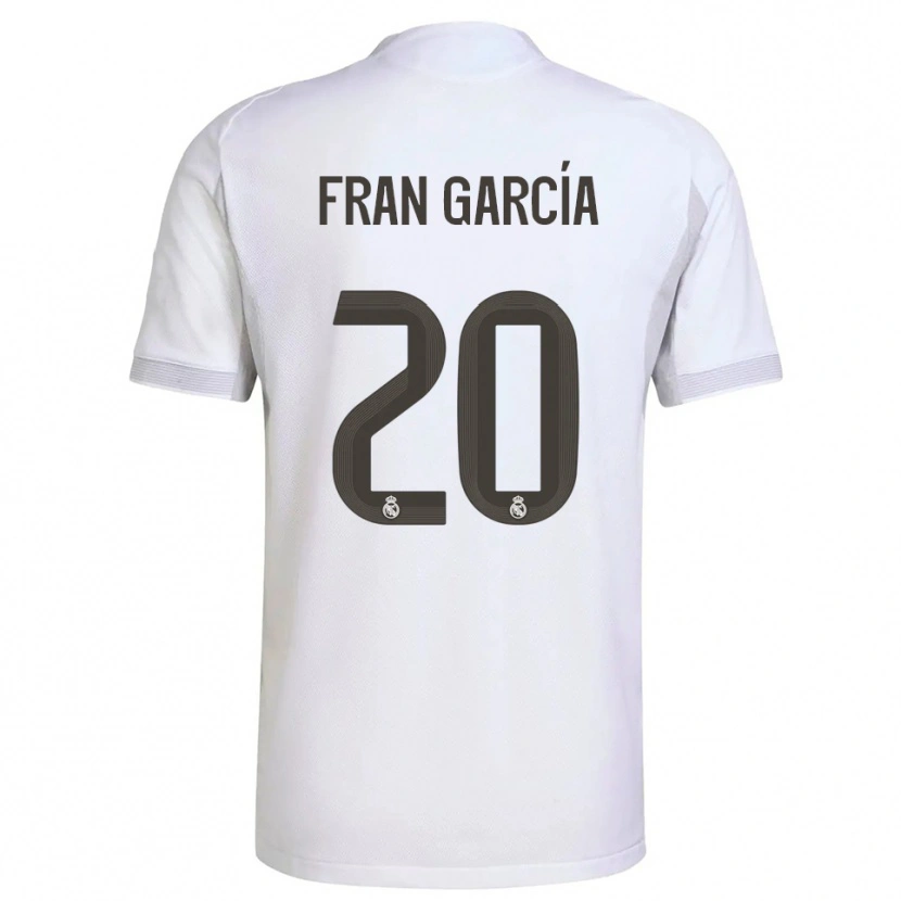 Danxen Kinderen Fran García #20 Wit Geel Thuisshirt Thuistenue 2025/26 T-Shirt