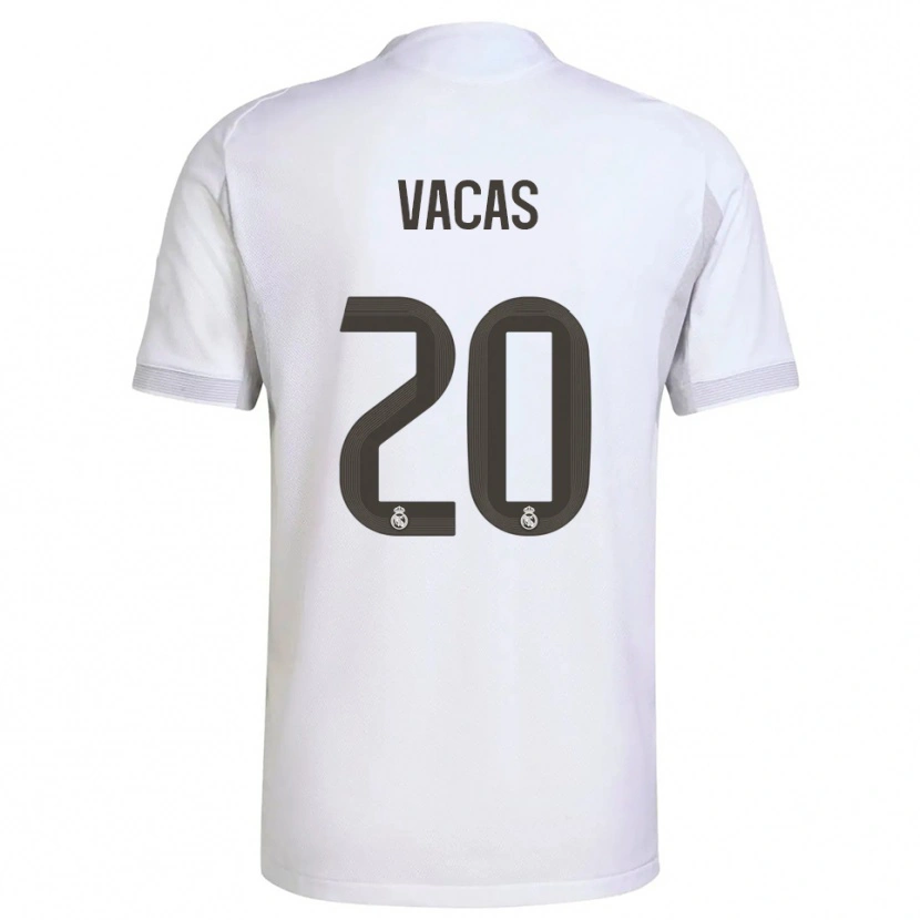 Danxen Kinderen Juan Vacas #20 Wit Geel Thuisshirt Thuistenue 2025/26 T-Shirt