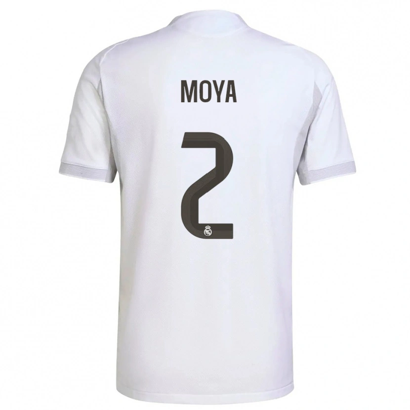 Danxen Kinderen Alejandro Moya #2 Wit Geel Thuisshirt Thuistenue 2025/26 T-Shirt