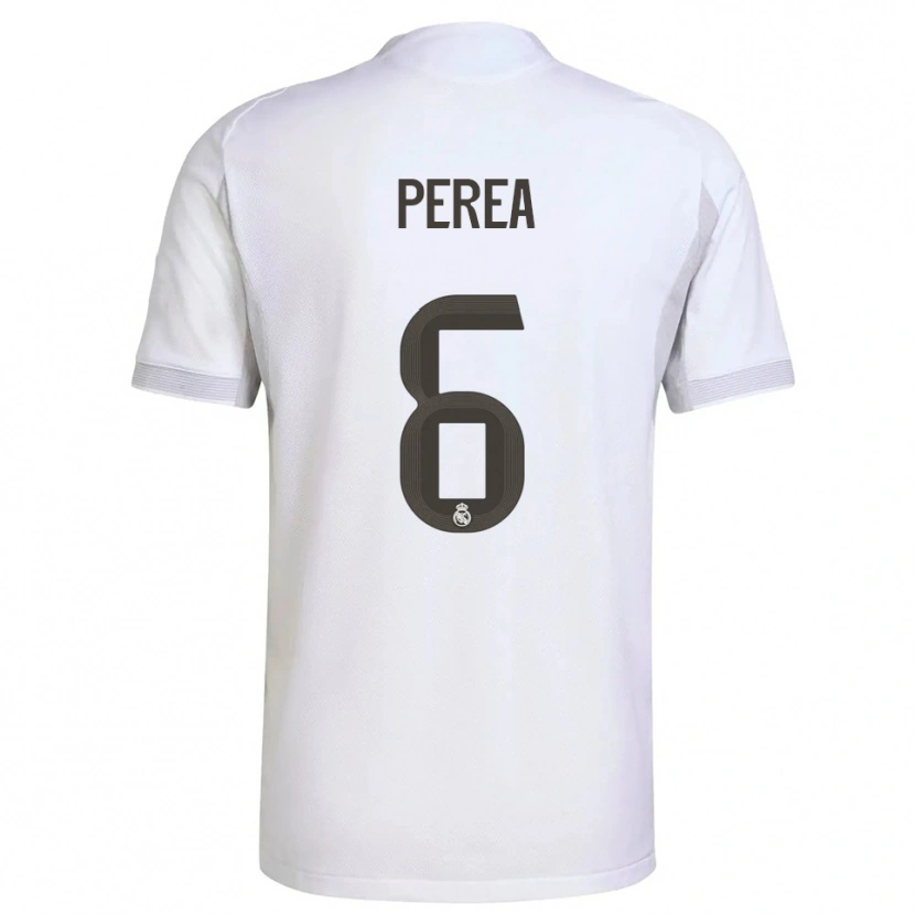 Danxen Kinderen Cristian Perea #6 Wit Geel Thuisshirt Thuistenue 2025/26 T-Shirt