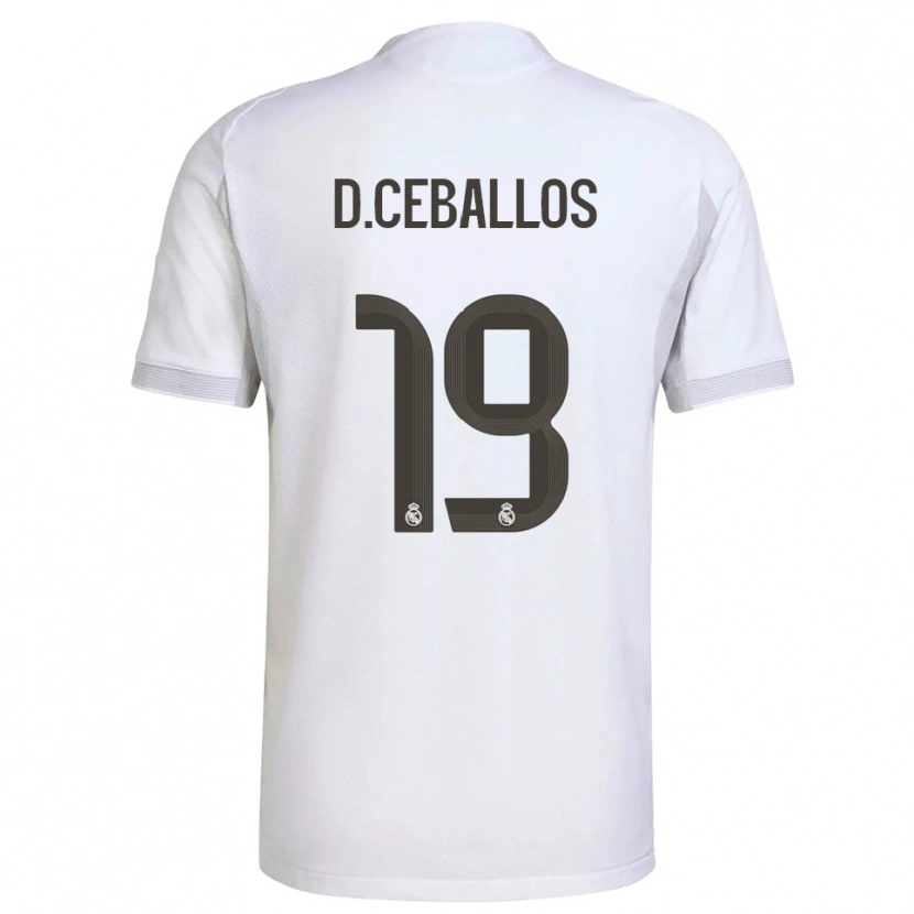 Danxen Kinderen Dani Ceballos #19 Wit Geel Thuisshirt Thuistenue 2025/26 T-Shirt