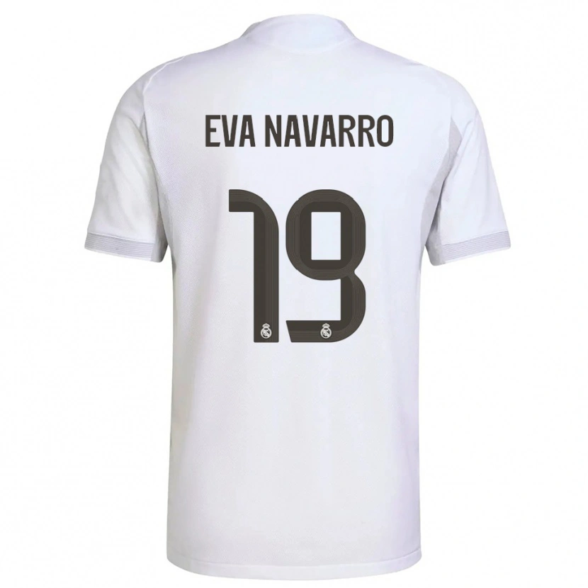 Danxen Kinderen Eva Navarro #19 Wit Geel Thuisshirt Thuistenue 2025/26 T-Shirt