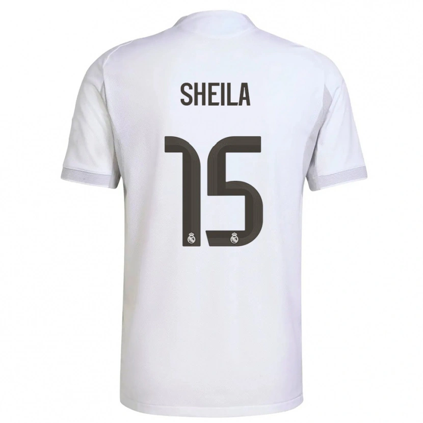 Danxen Kinderen Sheila García #15 Wit Geel Thuisshirt Thuistenue 2025/26 T-Shirt