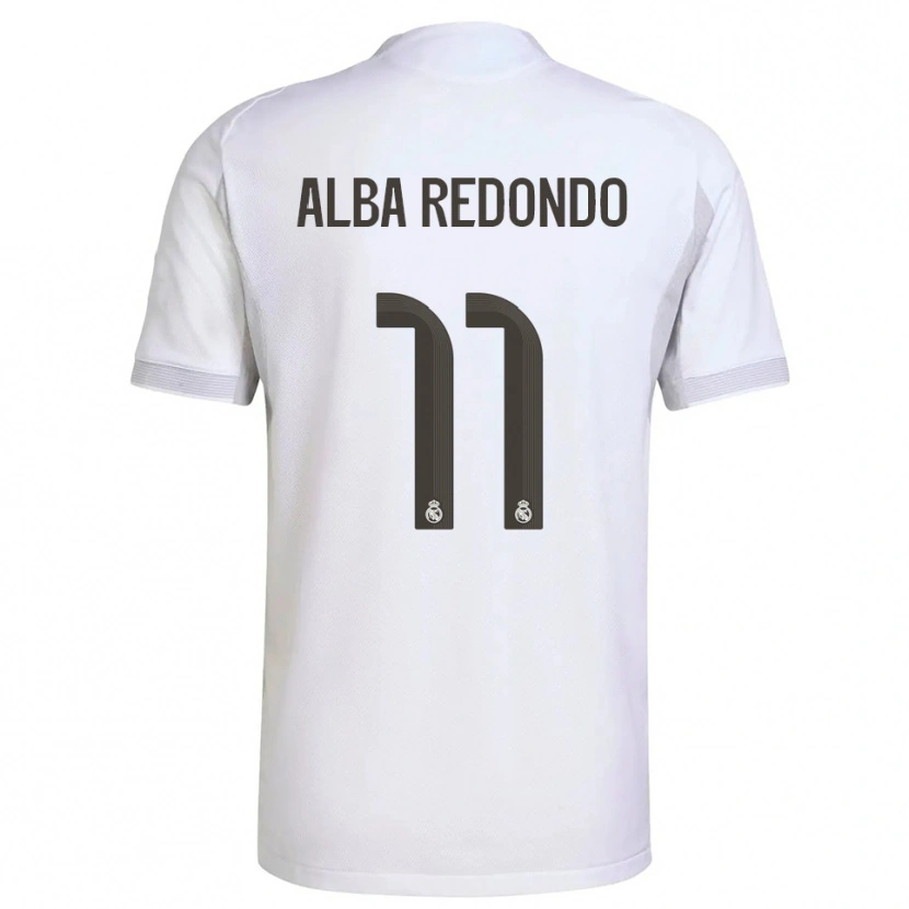 Danxen Kinderen Alba Redondo #11 Wit Geel Thuisshirt Thuistenue 2025/26 T-Shirt
