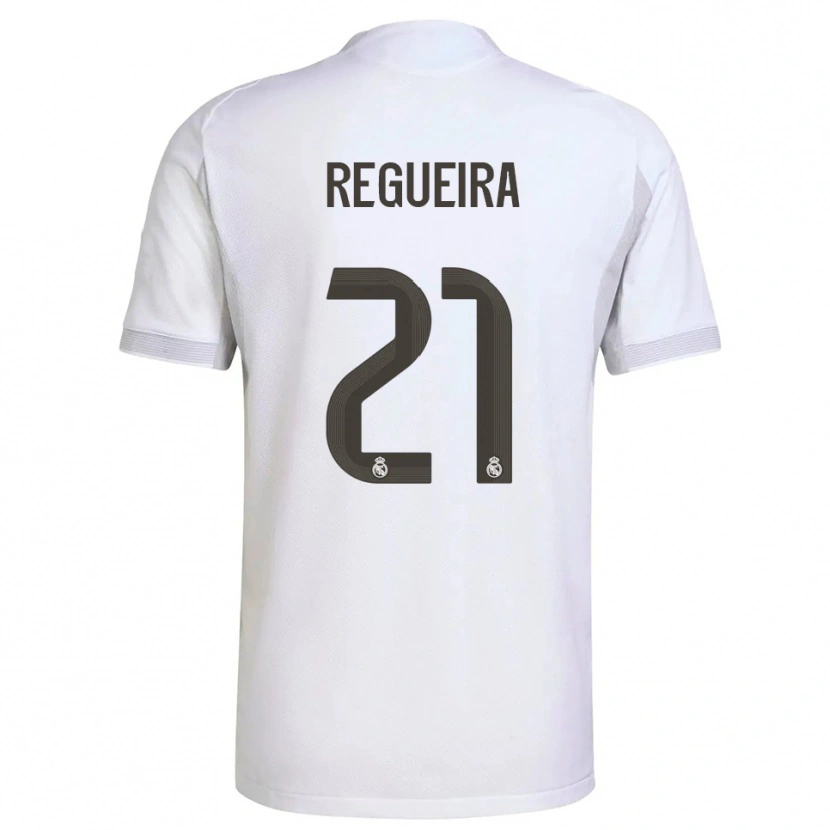 Danxen Kinderen Izan Regueira #21 Wit Geel Thuisshirt Thuistenue 2025/26 T-Shirt