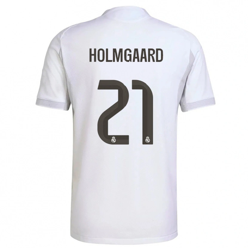Danxen Kinderen Sara Rosted Holmgaard #21 Wit Geel Thuisshirt Thuistenue 2025/26 T-Shirt