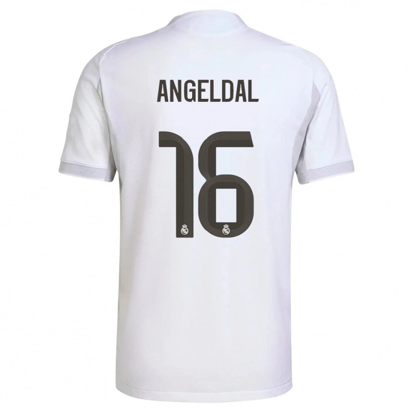 Danxen Kinderen Ingrid Filippa Angeldal #16 Wit Geel Thuisshirt Thuistenue 2025/26 T-Shirt
