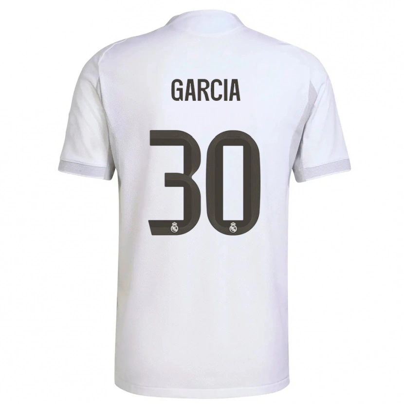 Danxen Kinderen Gonzalo García #30 Wit Geel Thuisshirt Thuistenue 2025/26 T-Shirt