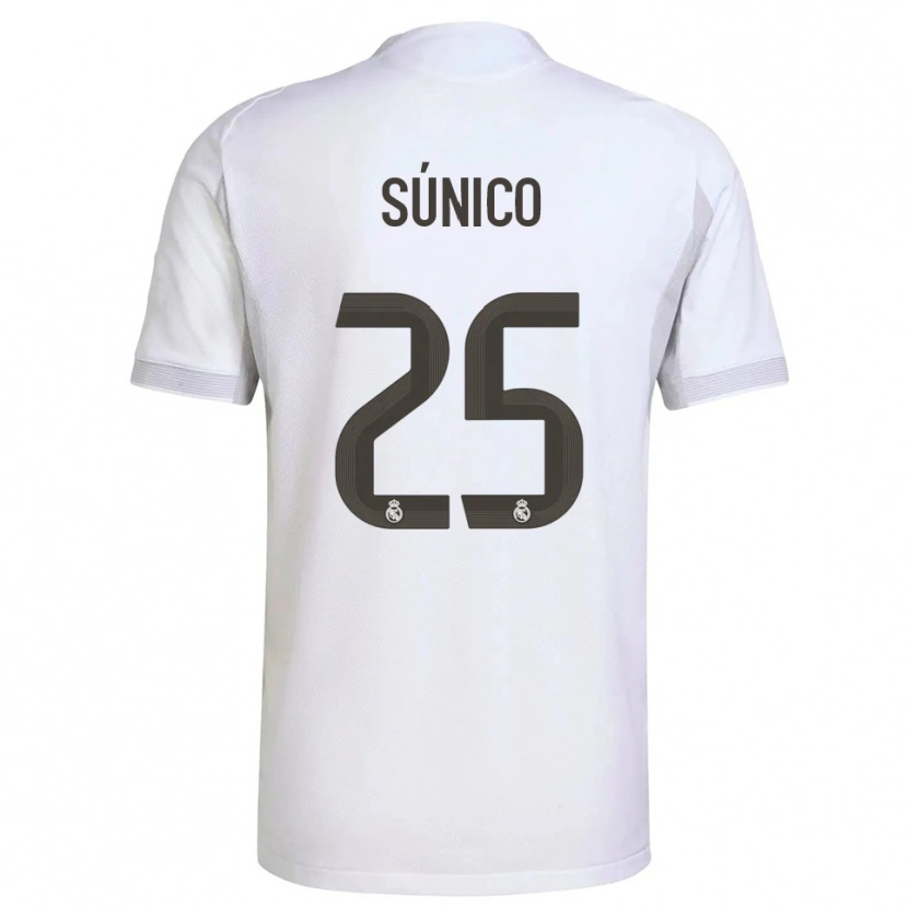 Danxen Kinderen Guille Súnico #25 Wit Geel Thuisshirt Thuistenue 2025/26 T-Shirt
