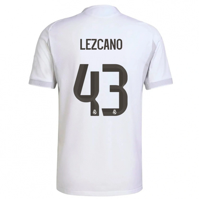 Danxen Kinderen Álvaro Lezcano #43 Wit Geel Thuisshirt Thuistenue 2025/26 T-Shirt