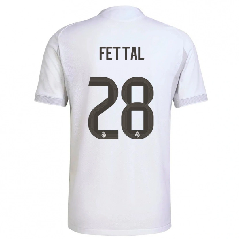 Danxen Kinderen Rachad Fettal #28 Wit Geel Thuisshirt Thuistenue 2025/26 T-Shirt