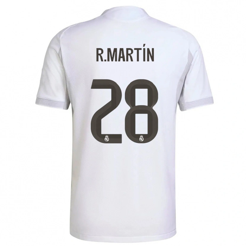 Danxen Kinderen Roberto Martín #28 Wit Geel Thuisshirt Thuistenue 2025/26 T-Shirt