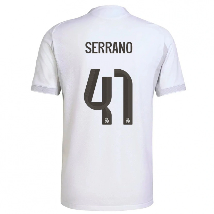 Danxen Kinderen Manu Serrano #41 Wit Geel Thuisshirt Thuistenue 2025/26 T-Shirt