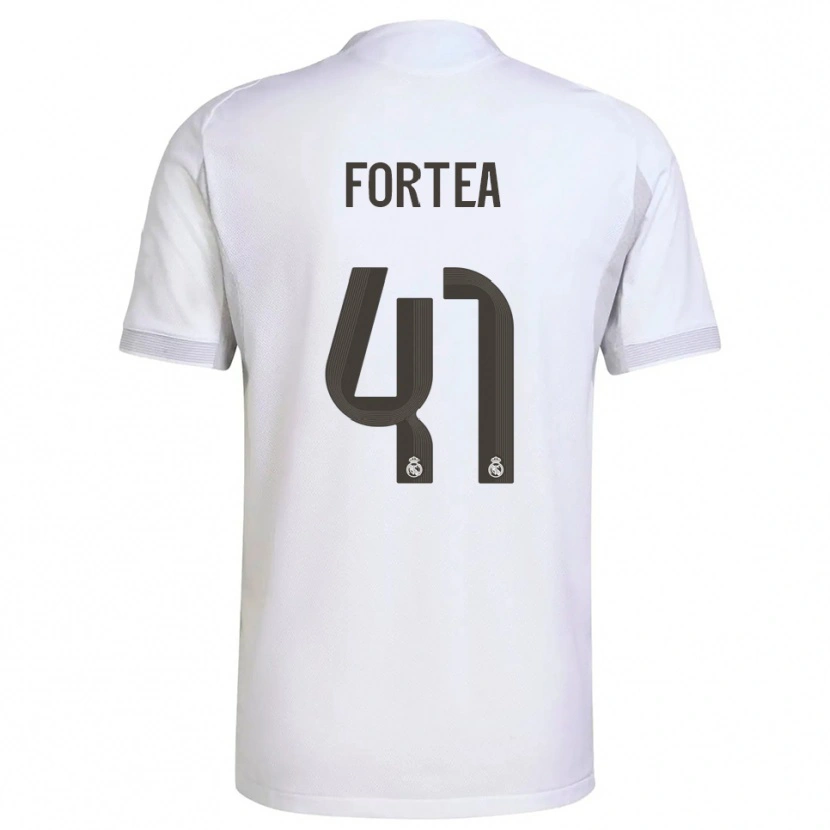 Danxen Kinderen Jesús Fortea #41 Wit Geel Thuisshirt Thuistenue 2025/26 T-Shirt
