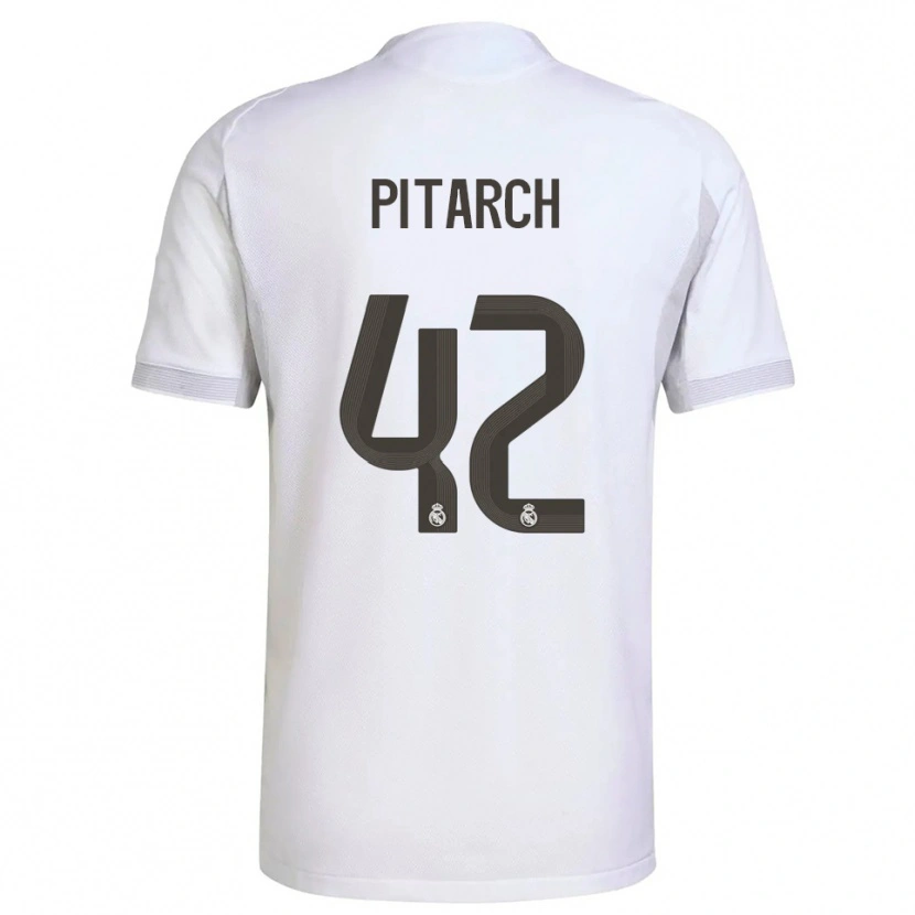 Danxen Kinderen Thiago Pitarch #42 Wit Geel Thuisshirt Thuistenue 2025/26 T-Shirt