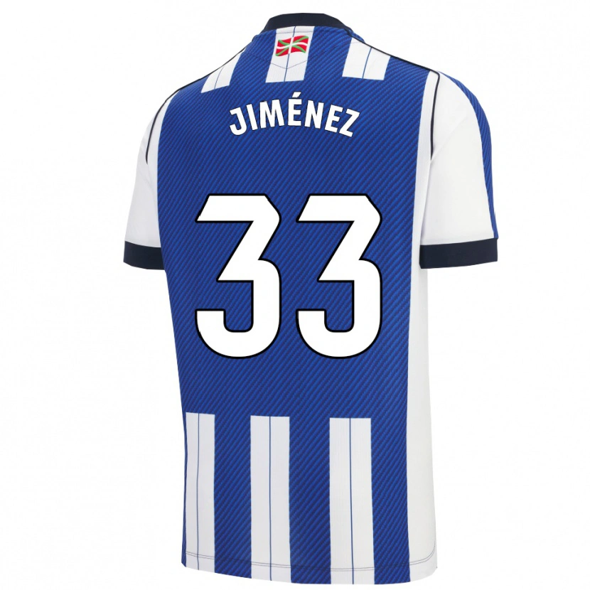 Danxen Kinderen Javier Jiménez #33 Blauw Wit Thuisshirt Thuistenue 2025/26 T-Shirt