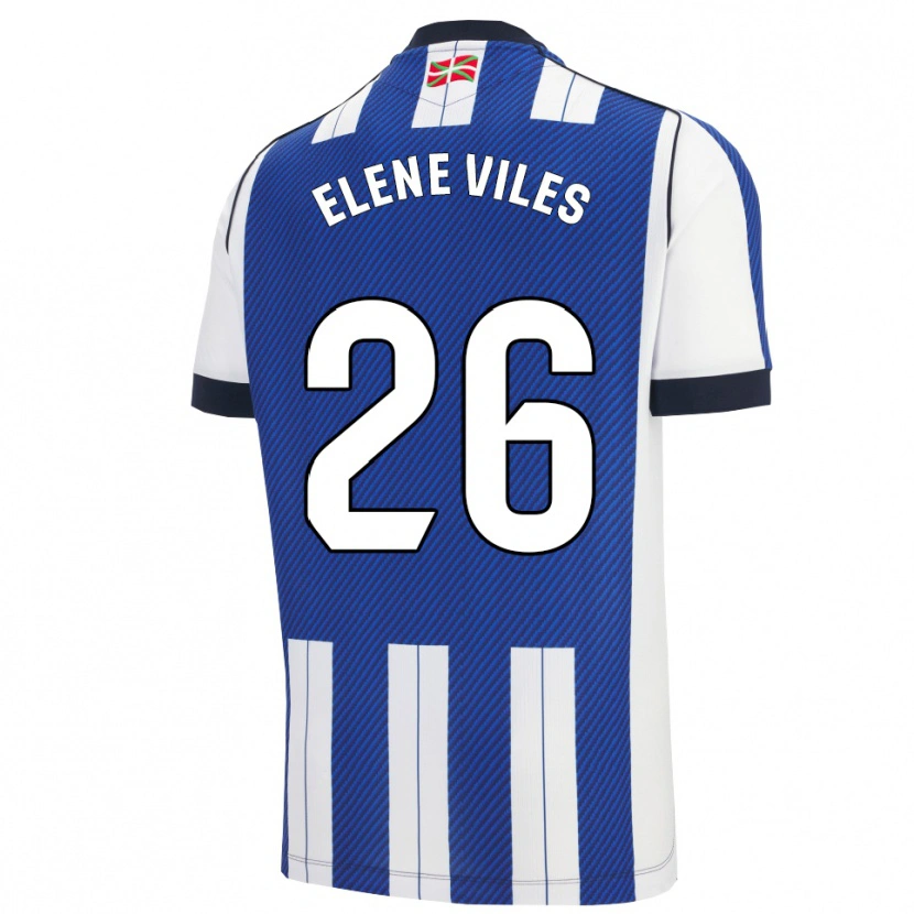 Danxen Kinderen Elene Viles Odriozola #26 Blauw Wit Thuisshirt Thuistenue 2025/26 T-Shirt