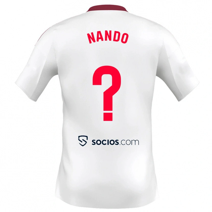 Danxen Kinderen Nando Sánchez #0 Wit Rood Thuisshirt Thuistenue 2025/26 T-Shirt