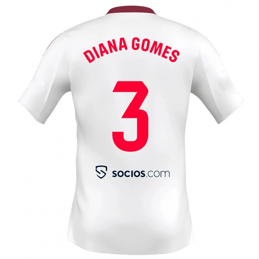 Danxen Kinderen Diana Catarina Ribeiro Gomes #3 Wit Rood Thuisshirt Thuistenue 2025/26 T-Shirt