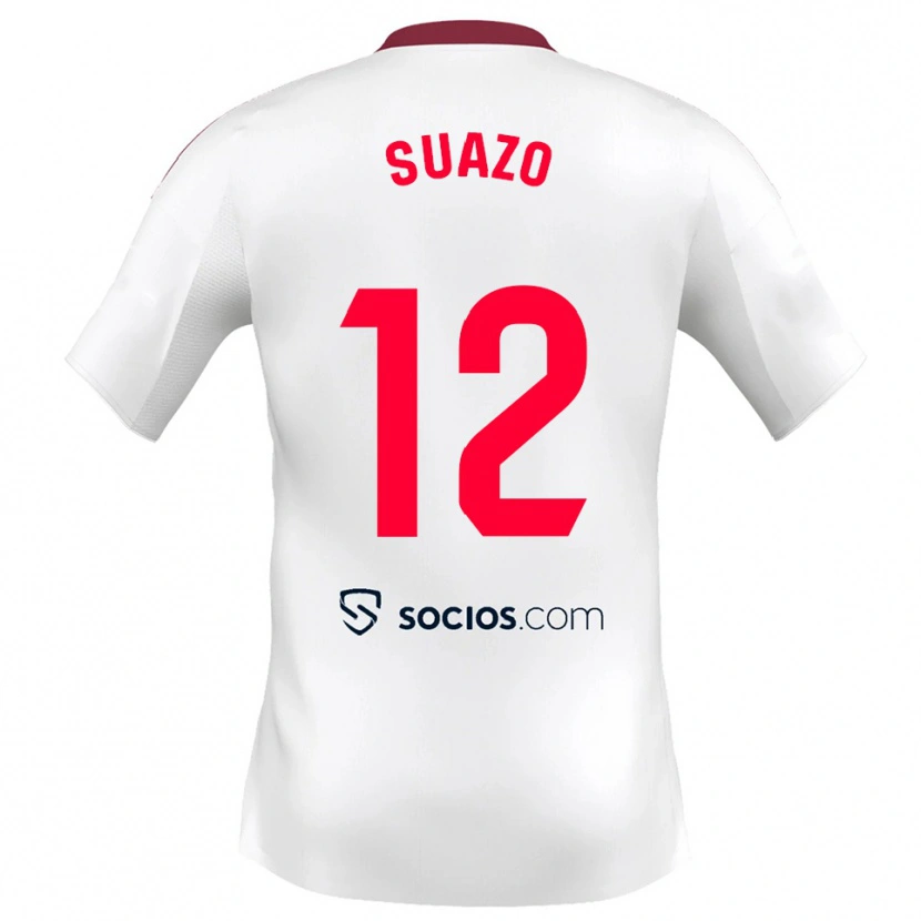 Danxen Kinderen Gabriel Suazo #12 Wit Rood Thuisshirt Thuistenue 2025/26 T-Shirt