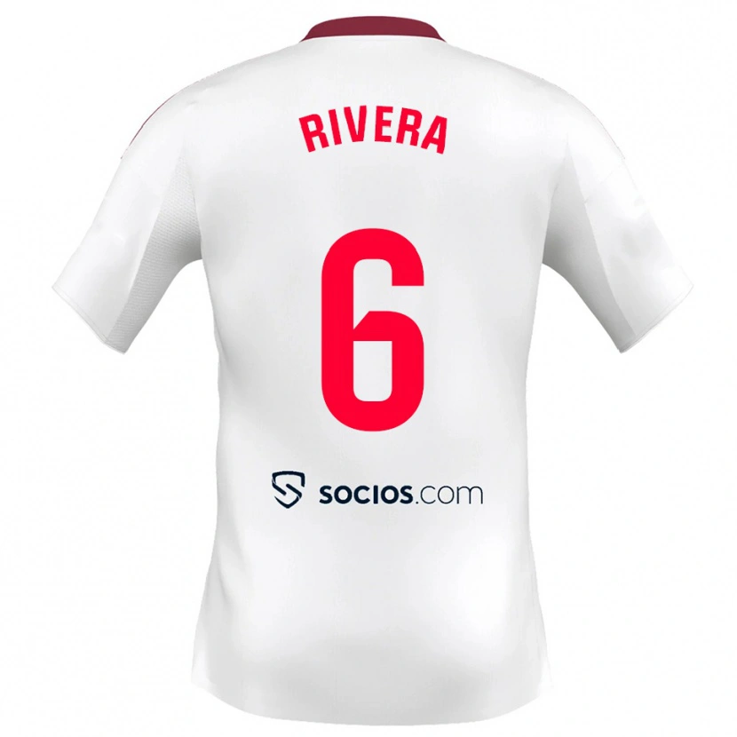 Danxen Kinderen Pablo Rivera #6 Wit Rood Thuisshirt Thuistenue 2025/26 T-Shirt