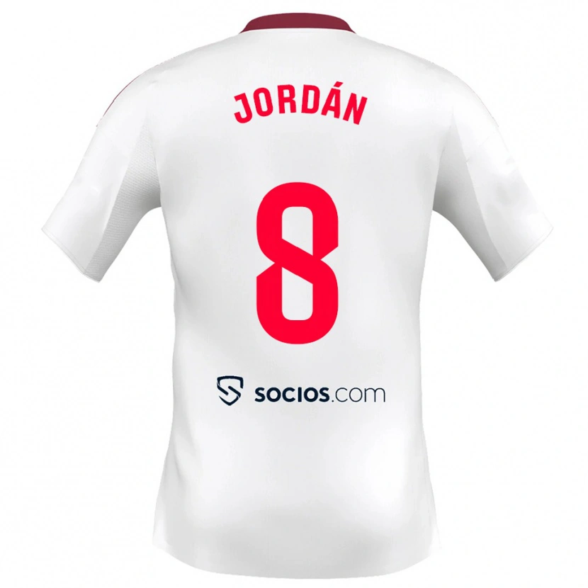 Danxen Kinderen Joan Jordán #8 Wit Rood Thuisshirt Thuistenue 2025/26 T-Shirt