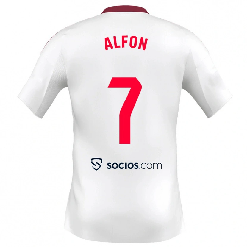 Danxen Kinderen Alfon González #7 Wit Rood Thuisshirt Thuistenue 2025/26 T-Shirt