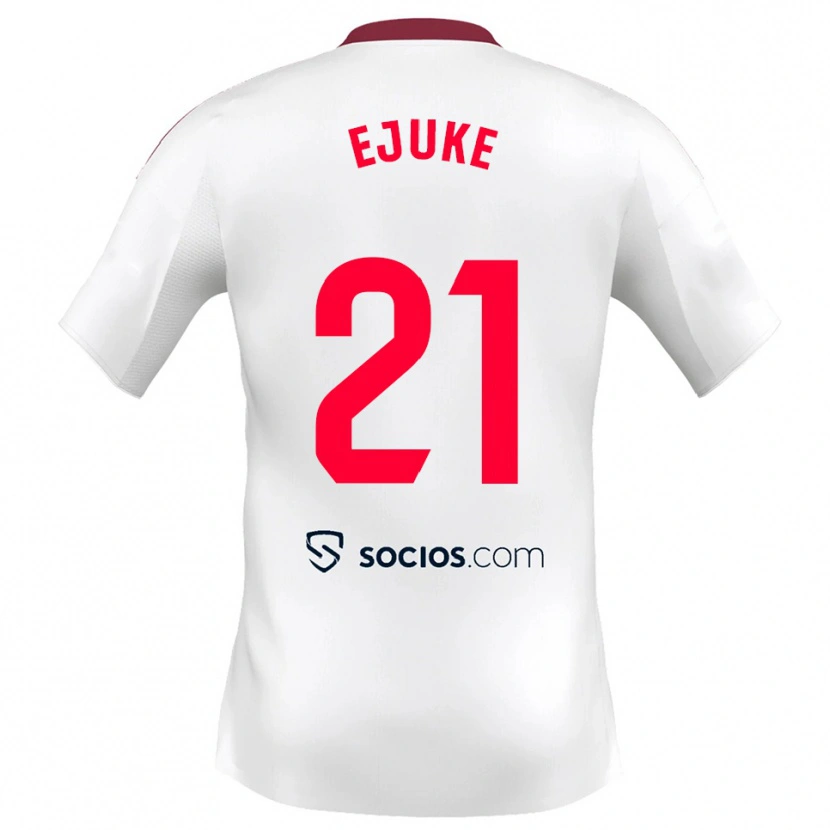 Danxen Kinderen Chidera Ejuke #21 Wit Rood Thuisshirt Thuistenue 2025/26 T-Shirt
